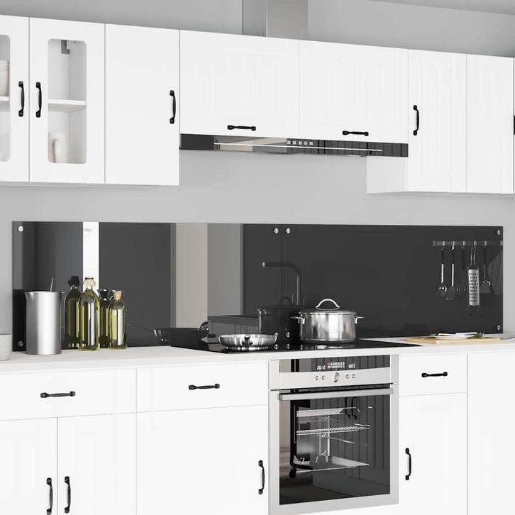 vidaXL Keuken Spatscherm 2 pcs Donkergrijs 120 x 50 cm, Antiek en Kunst, Antiek | Keukengerei, Verzenden