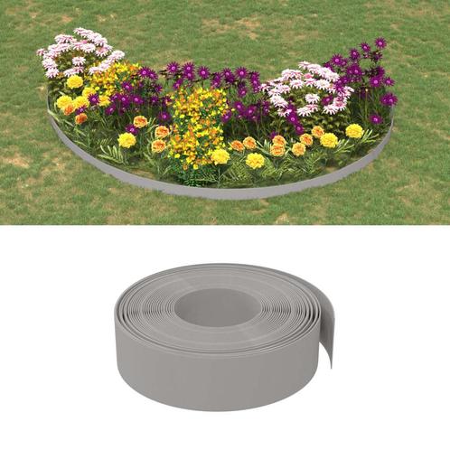 vidaXL Tuinranden 4 st 10 m 15 cm polyetheen grijs, Tuin en Terras, Bielzen en Borduren, Nieuw, Verzenden
