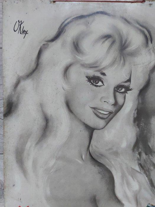 Plaque Tôle Brigitte Bardot Pilsania Brasserie Pélican, Antiquités & Art, Antiquités | Assiettes décoratives & Carrelages