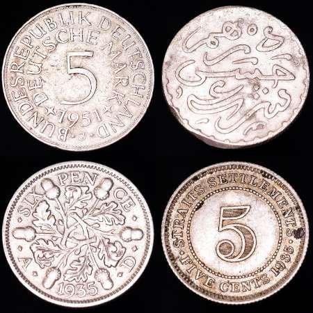 Allemagne, Maroc et Royaume-Uni. Lot of four (4) silver, Timbres & Monnaies, Monnaies | Europe | Monnaies non-euro