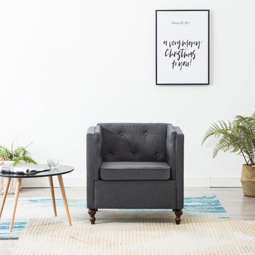 vidaXL Fauteuil stof donkergrijs, Huis en Inrichting, Fauteuils, Nieuw, Verzenden