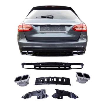 Diffuser met chrome uitlaatsierstukken voor mercedes w205 c