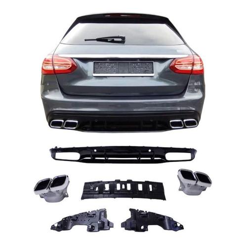 Diffuser met chrome uitlaatsierstukken voor mercedes w205 c, Auto-onderdelen, Carrosserie
