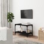 vidaXL Tv-meubel 60x33x41 cm bewerkt hout en staal zwart, Huis en Inrichting, Kasten |Televisiemeubels, Verzenden, Nieuw