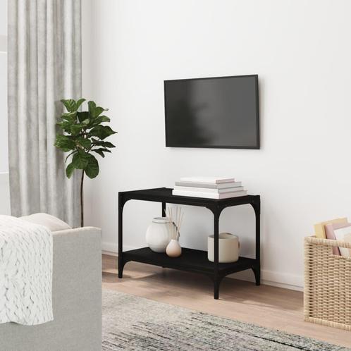 vidaXL Tv-meubel 60x33x41 cm bewerkt hout en staal zwart, Huis en Inrichting, Kasten |Televisiemeubels, Nieuw, Verzenden