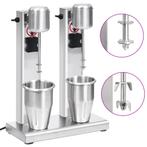 vidaXL Milkshake mixer met dubbele bekers roestvrij staal 2, Elektronische apparatuur, Verzenden, Nieuw