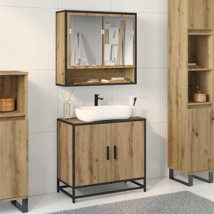 vidaXL Wastafel kabinet voor de badkamer artisanaal, Maison & Meubles, Salle de bain | Meubles de Salle de bain, Envoi
