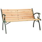 vidaXL Tuinbank 116 cm gietijzer en massief vurenhout, Verzenden, Nieuw