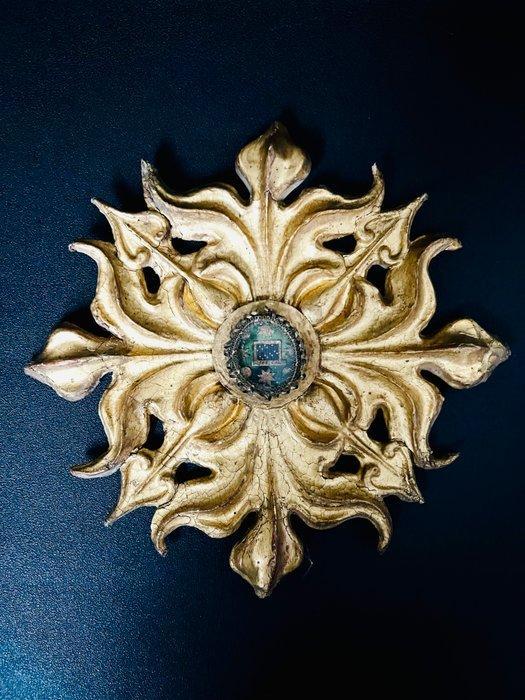 Reliekhouder - Glas, Gekookt vlees - 1800-1850 - Reliek Sint, Antiek en Kunst, Kunst | Niet-Westerse kunst