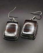 Prachtige eerste kwaliteit ijzeren tijgeroog oorbellen 925