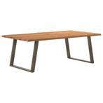 vidaXL Eettafel met natuurlijke rand 220x120x74 cm massief, Huis en Inrichting, Tafels | Eettafels, Verzenden, Nieuw