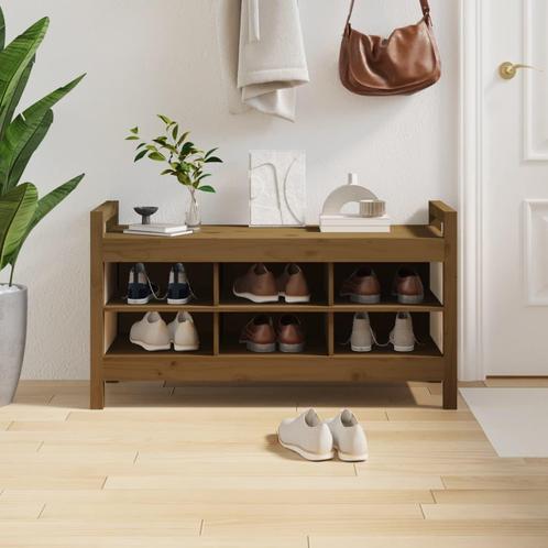 vidaXL Halbankje 110x40x60 cm massief grenenhout honingbruin, Huis en Inrichting, Overige Huis en Inrichting, Nieuw, Verzenden