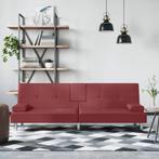 vidaXL Canapé-lit avec porte-gobelets rouge bordeaux, Verzenden