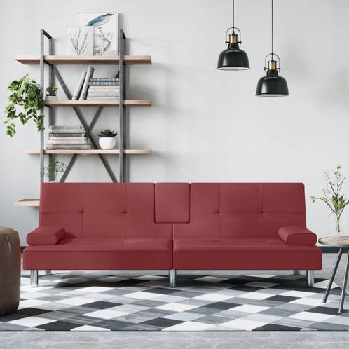 vidaXL Canapé-lit avec porte-gobelets rouge bordeaux, Huis en Inrichting, Zetels | Zetels, Verzenden