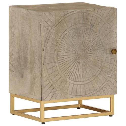 vidaXL Nachtkastje 40x30x50 cm massief mangohout en ijzer, Huis en Inrichting, Kasten | Overige, Nieuw, Verzenden