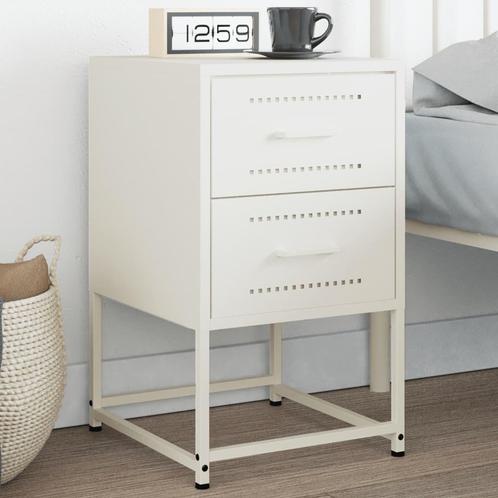 vidaXL Nachtkastje 36x39x60,5 cm staal wit, Huis en Inrichting, Slaapkamer | Nachtkastjes, Nieuw, Verzenden