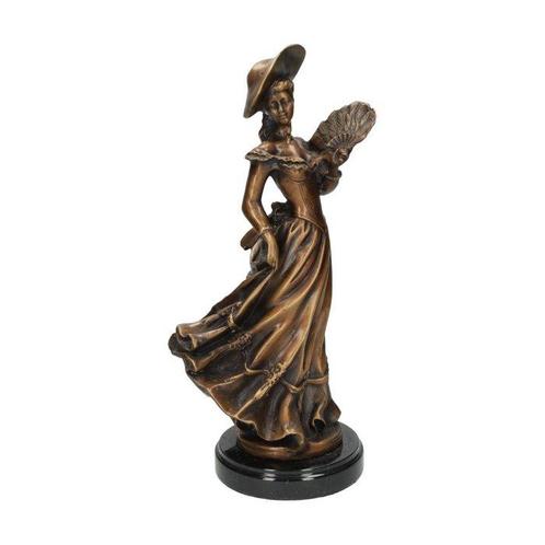 Beeldje - Proud lady - Brons, Marmer, Antiek en Kunst, Kunst | Designobjecten