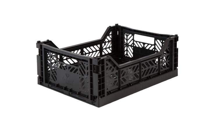 AyKasa opvouwbare krat Midi 40x30x14.5 cm zwart nieuw, Doe-het-zelf en Bouw, Kratten en Dozen, Ophalen of Verzenden