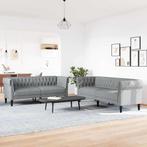 vidaXL Bankstel 2 pcs Lichtgrijs Stof, Huis en Inrichting, Zetels | Zetels, Verzenden, Nieuw