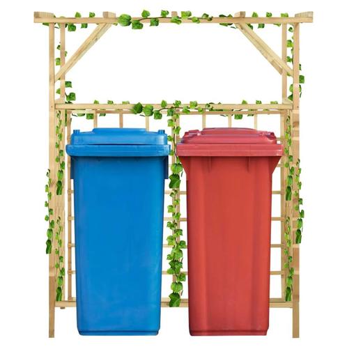 vidaXL Pergola de jardin pour poubelles doubles Bois de, Tuin en Terras, Palen, Balken en Planken, Verzenden