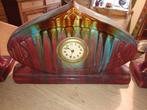 Horloge et parure de cheminée (3) - Art déco Faïence, Plâtre, Antiek en Kunst, Antiek | Klokken