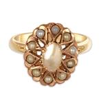 Ring - 18 karaat Witgoud - Parel, Handtassen en Accessoires, Ringen, Nieuw