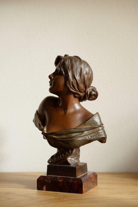 Société des Bronzes de Paris - Emmanuel Villanis - Buste,, Antiek en Kunst, Kunst | Designobjecten
