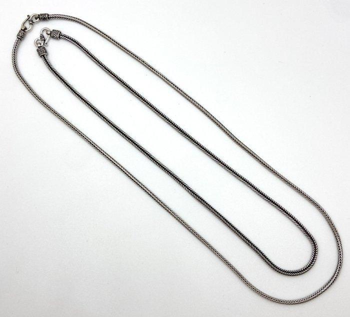 Zonder Minimumprijs - Halsketting 925 Zilver - 2 Kettingen -, Handtassen en Accessoires, Kettingen