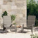 vidaXL Tuinstoel Adirondack poly rattan grijs, Tuin en Terras, Tuinstoelen, Verzenden, Nieuw