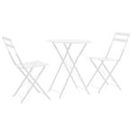 vidaXL Mobilier de bistro 3 pcs Acier Blanc, Jardin & Terrasse, Verzenden, Neuf