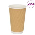 vidaXL Papieren koffiekopjes 500 st 16oz 400 ml bruin, Zakelijke goederen, Horeca | Overige, Verzenden