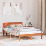 vidaXL Bedframe met hoofdbord Wax Bruin 140x190 cm Massief, Huis en Inrichting, Slaapkamer | Bedden, Verzenden, Nieuw