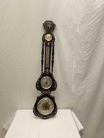 Wandbarometer met Klok en Thermometer - Baromètre - Bois, Antiek en Kunst