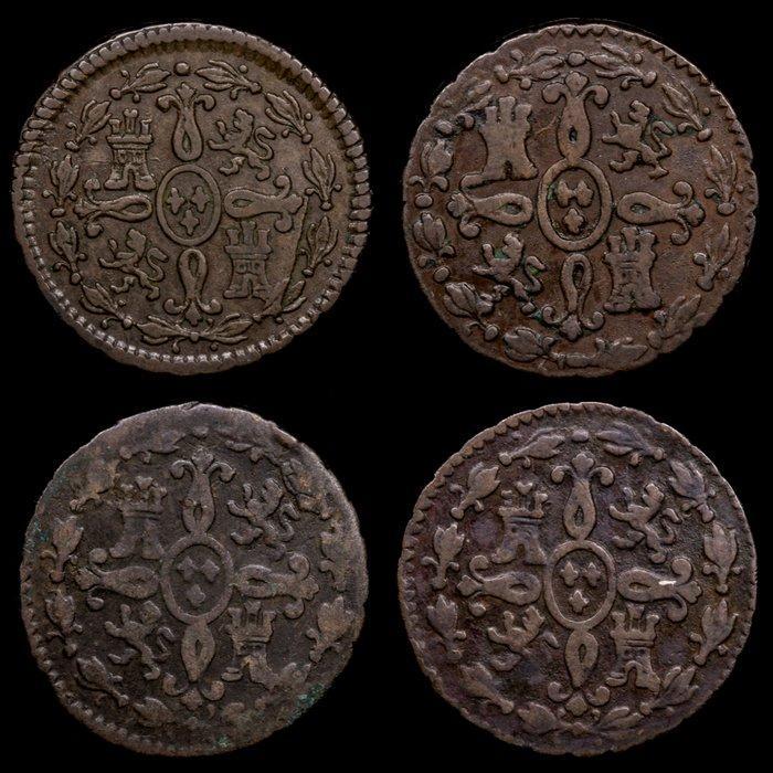 Spanje. Fernando VII. 2 Maravedís 1816 - 1832 / Segovia, Postzegels en Munten, Munten | Europa | Niet-Euromunten