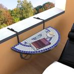 vidaXL Table suspendue de balcon Bleu et blanc Mosaïque, Verzenden