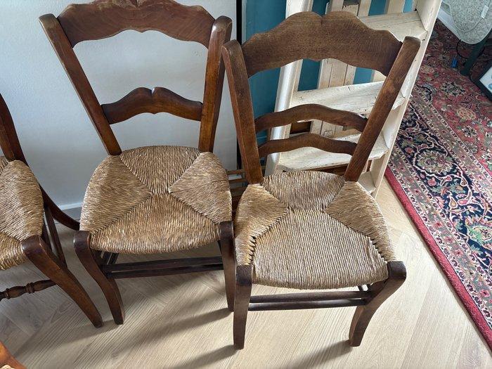 Eetkamerstoel (6) - Hout, Rattan - Franse snor stoeltjes, Antiek en Kunst, Antiek | Overige Antiek