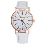 Fako® - Horloge - Geneva - Classic Rosé Gold - Wit, Handtassen en Accessoires, Nieuw, Verzenden