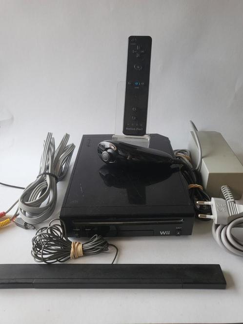 Complete Nintendo Wii Zwart, Games en Spelcomputers, Spelcomputers | Nintendo Wii, Zo goed als nieuw, Ophalen of Verzenden