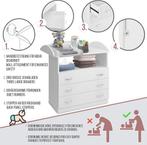 Infantastic - Ruime Babycommode met 3 Grote Laden en Compart, Kinderen en Baby's, Verzenden, Nieuw