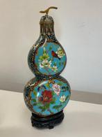 Vaas (2) - Koper, cloisonne - Paar grote Chinese cloiso