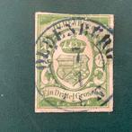 Oldenburg 1861 - 1/3 Groschen wapenschild in nuance mos, Gestempeld