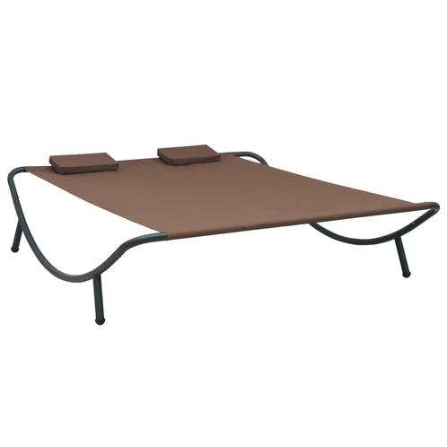 vidaXL Chaise longue dextÃ©rieur Tissu Marron, Jardin & Terrasse, Chaises longues, Neuf, Envoi