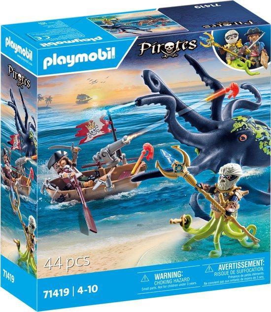 PLAYMOBIL Pirates Gevecht tegen de reuzenoctopus - 71419, Kinderen en Baby's, Speelgoed | Duplo en Lego, Nieuw, Verzenden