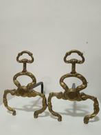 Chenet (2) - Laiton, Fer - Par de morillos, Antiquités & Art