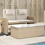 vidaXL Tuinbankje verstelbaar met kussens poly rattan beige, Tuin en Terras, Verzenden, Nieuw