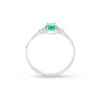 Zonder Minimumprijs - Ring - 18 karaat Witgoud Smaragd -