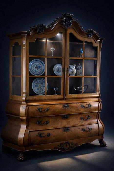 Vitrinekast - Walnoot, Antiek en Kunst, Antiek | Meubels | Stoelen en Sofa's