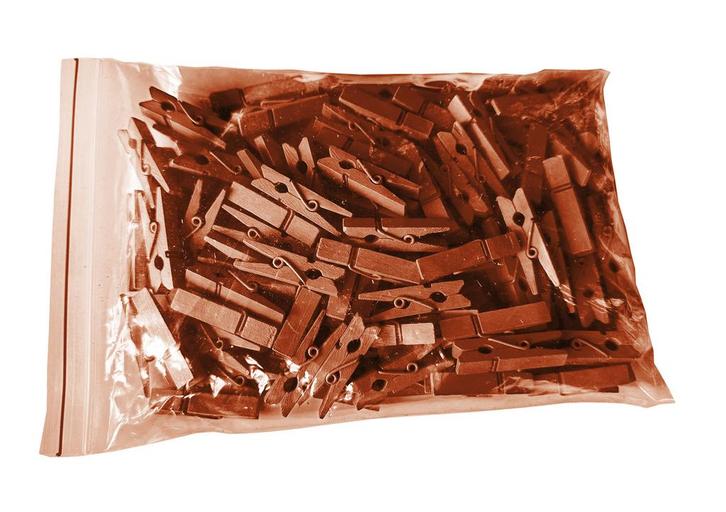 Set van 100 kleine wasknijpers van hout (35 mm, bruin), Doe-het-zelf en Bouw, Gereedschap | Overige machines, Nieuw, Verzenden