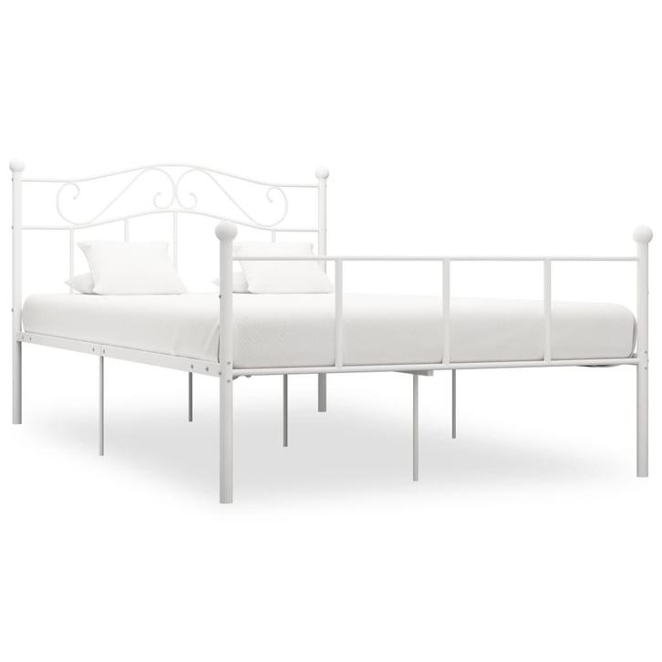 vidaXL Bedframe metaal wit 160x200 cm, Huis en Inrichting, Slaapkamer | Bedden, Nieuw, Verzenden