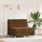 vidaXL Sofa Stoel met kussen 2 pcs Bruin 55 cm Faux suede, Huis en Inrichting, Zetels | Zetels, Verzenden, Nieuw
